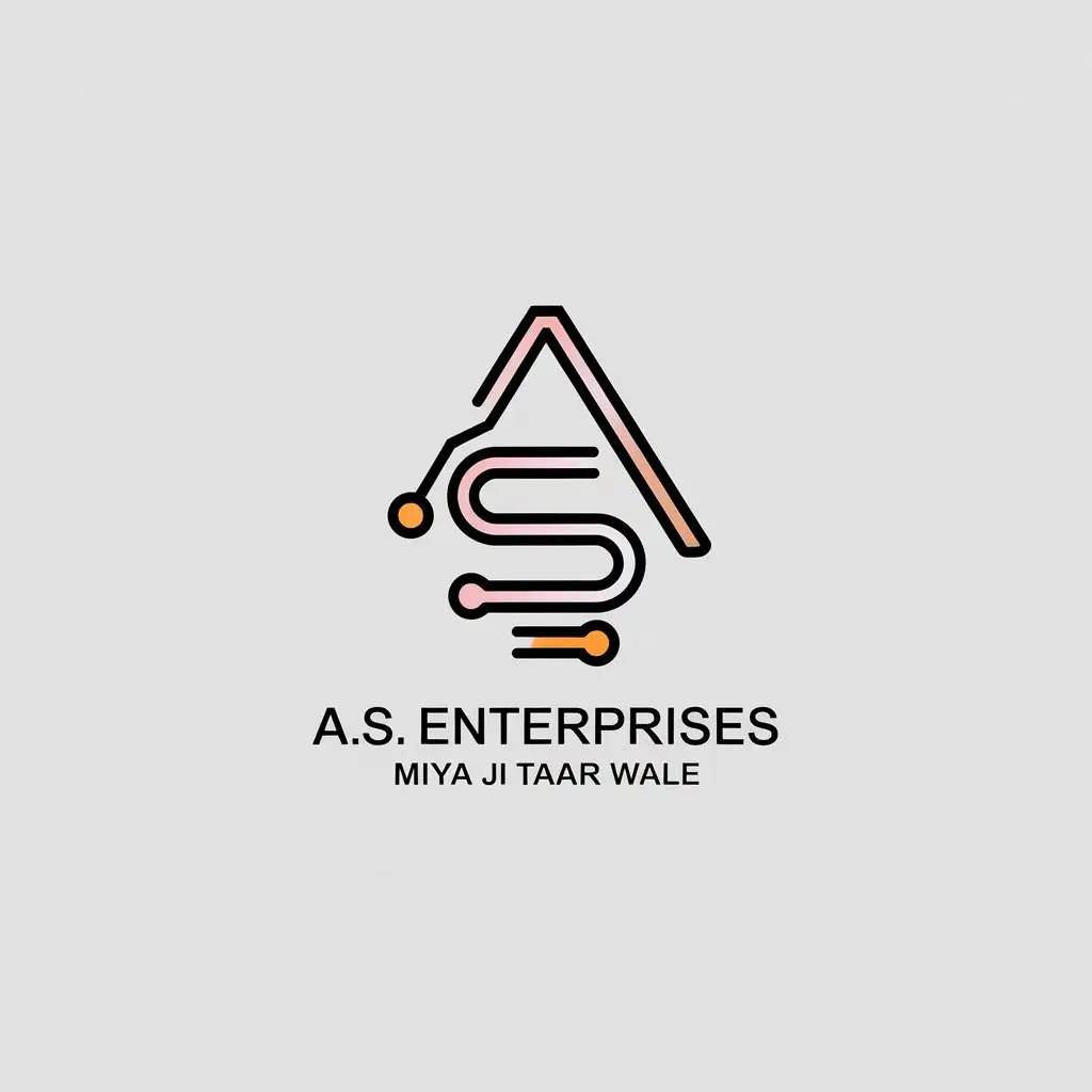 LOGO Design for AS Enterprises Minimalistic Vector Logo with AS Symbol for Technology Industry