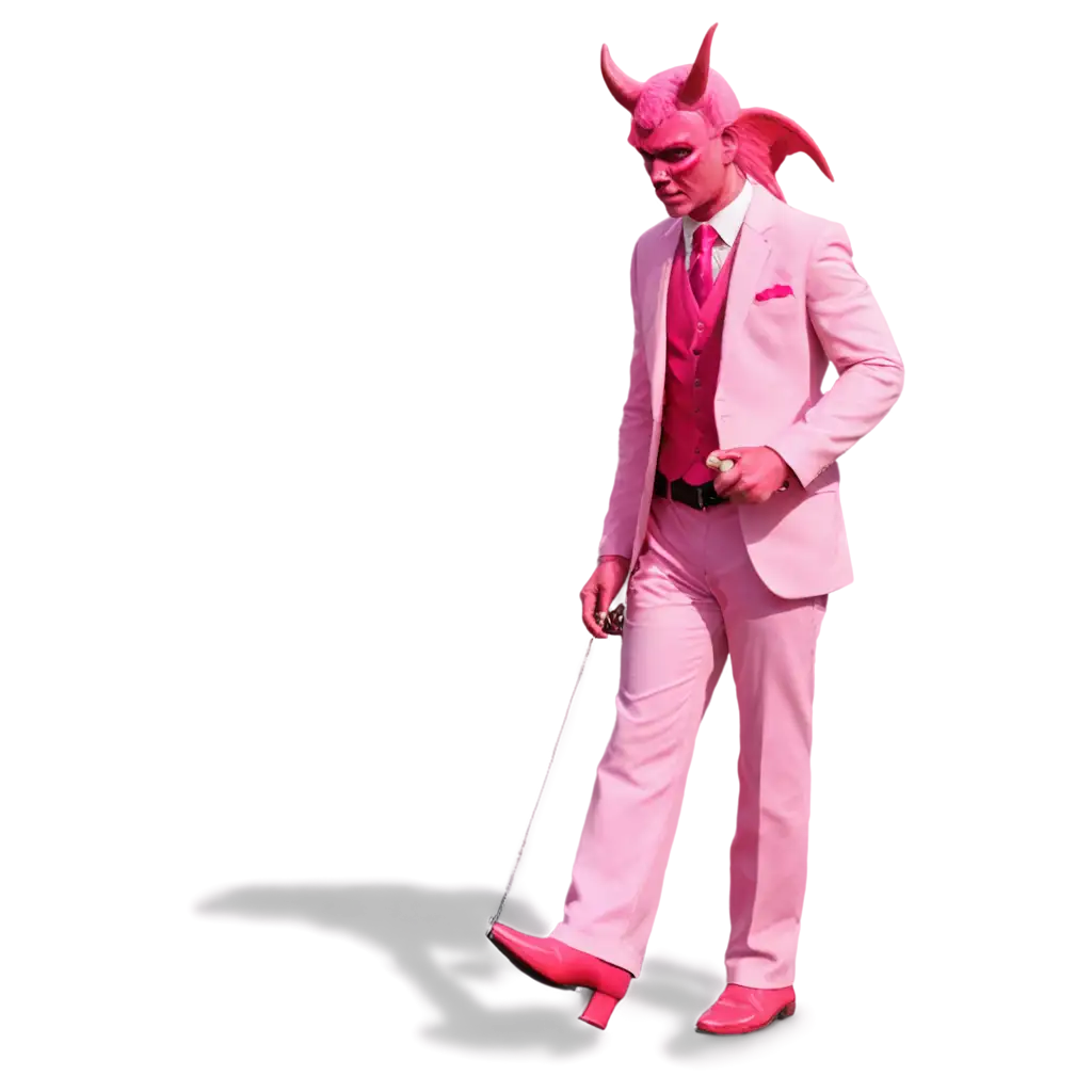 Satan-Gay-Dressed-in-Pink-Walking-PNG-Image