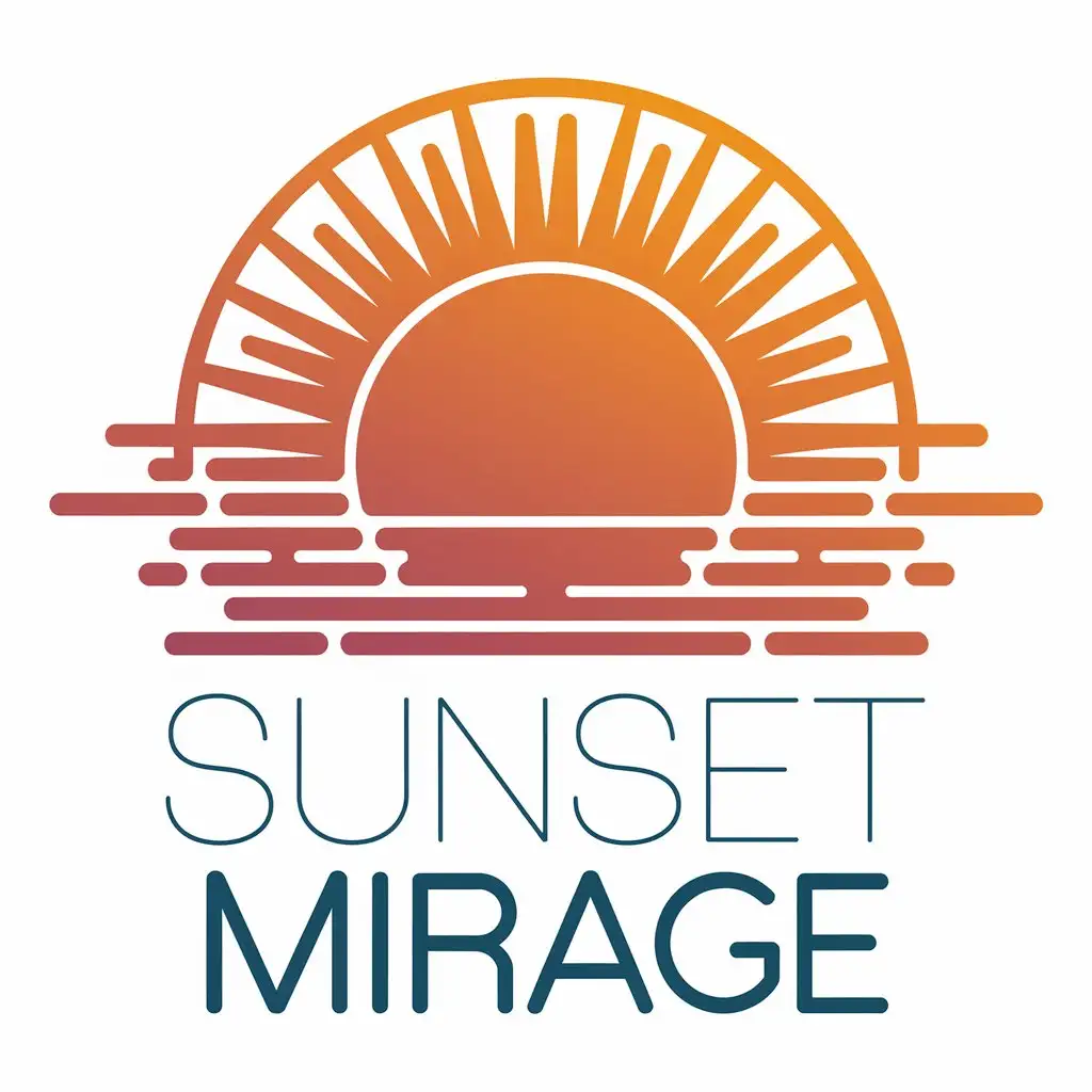 LOGO Design for Sunset Mirage Sun Symbol with Moderate Design for Real Estate Industry