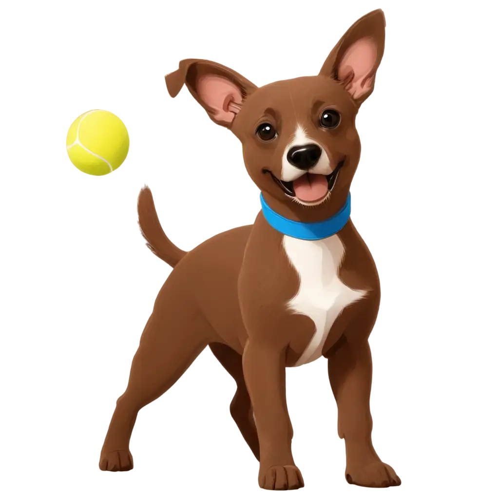 icon vector to a color of a dog playing with a tennis ball