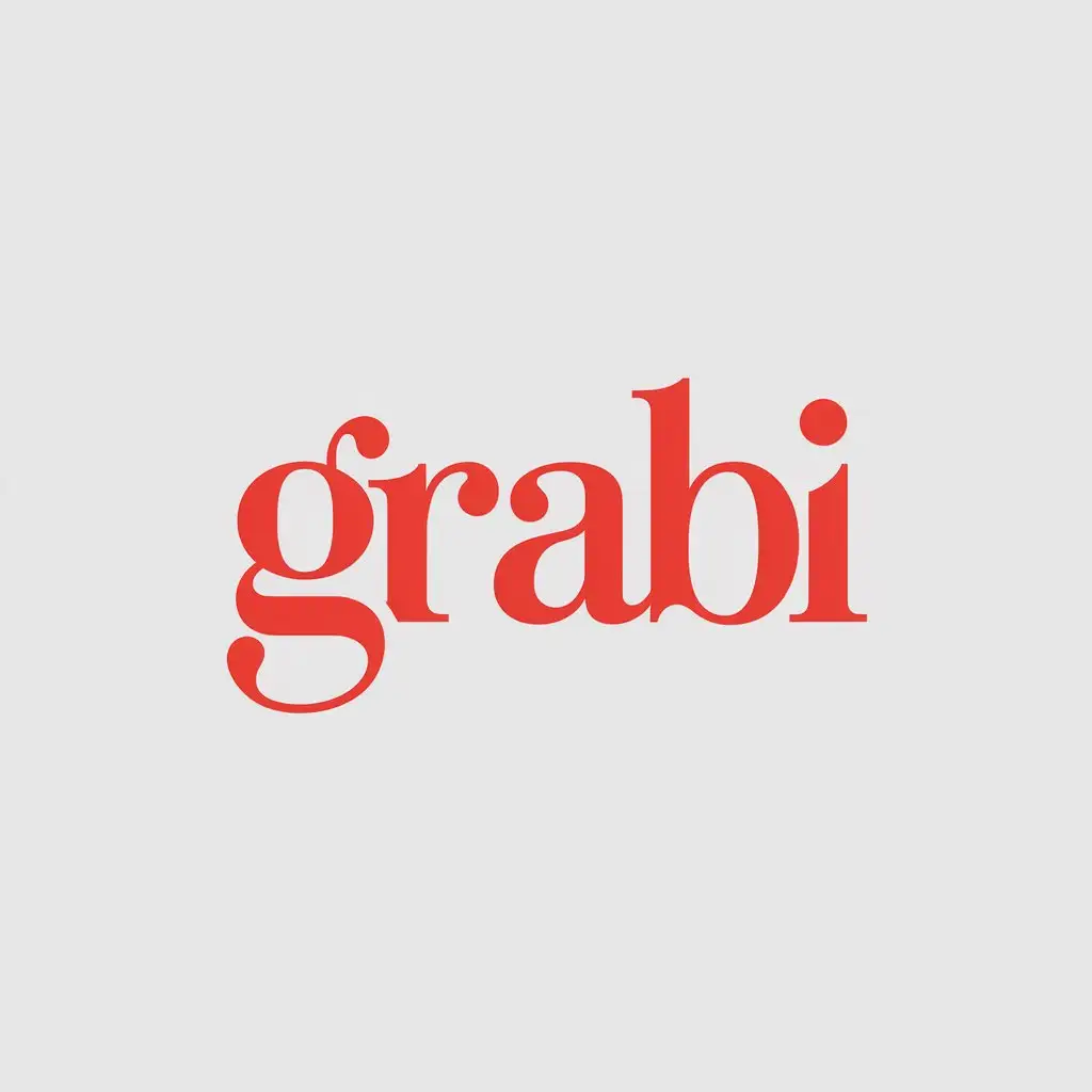 LOGO Design for Grabi Modern Red Minimalistic Style with Clean SansSerif Font for Beauty Spa Industry