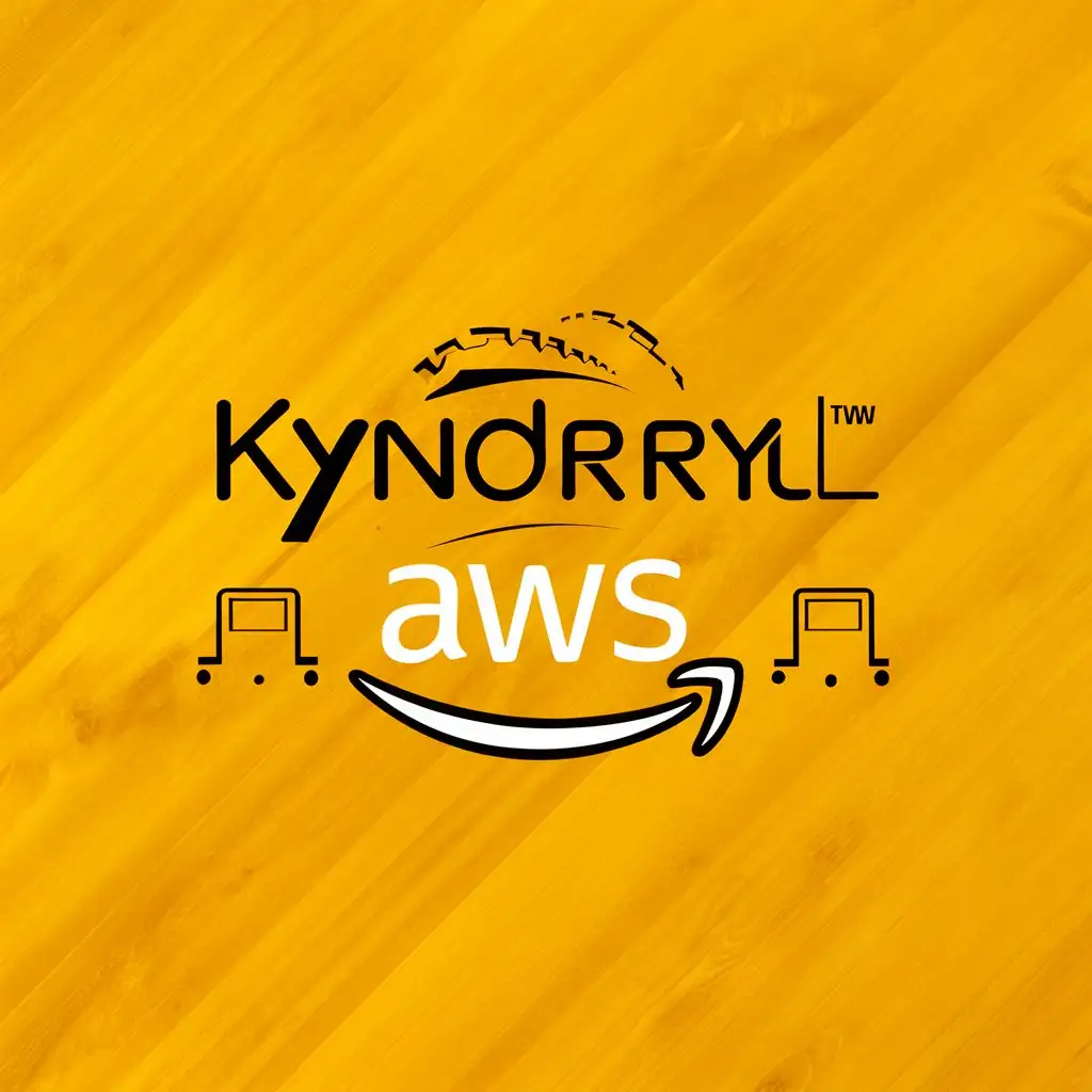 a vector logo design,with the text "Kyndryl AWS", main symbol:automation,Moderate,be used in Internet industry,clear background