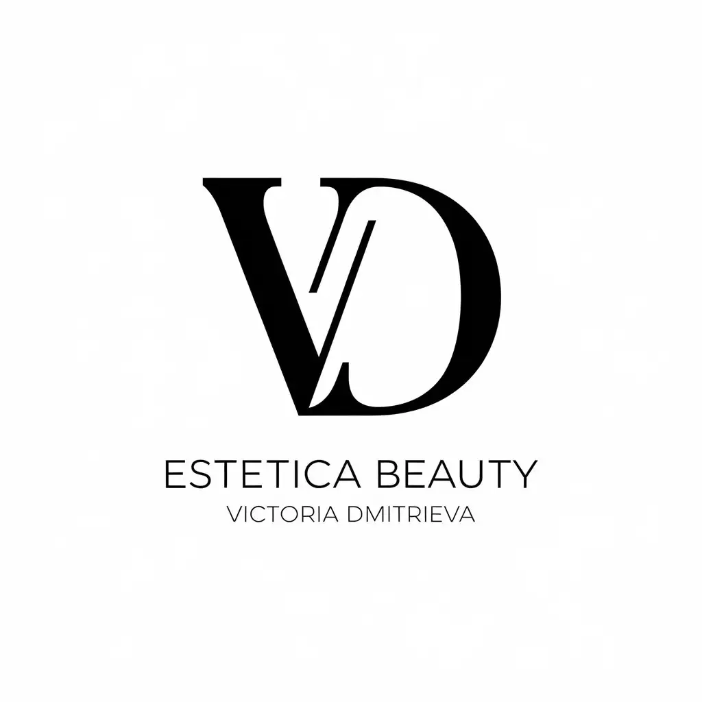 a vector logo design,with the text "Estetica beauty Victoria Dmitrieva", main symbol:VD,Moderate,be used in Beauty Spa industry,clear background