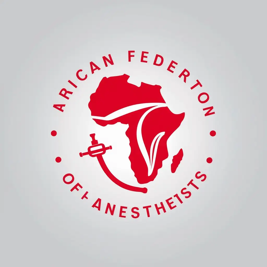 LOGO Design for African Federation of Anesthetists Intubation Symbol in Red for Nonprofit Industry