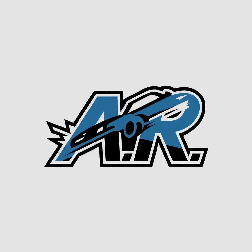 LOGO Design for AR AutomotiveInspired Vector Logo in Blue and Grey with Car Crash Symbolism