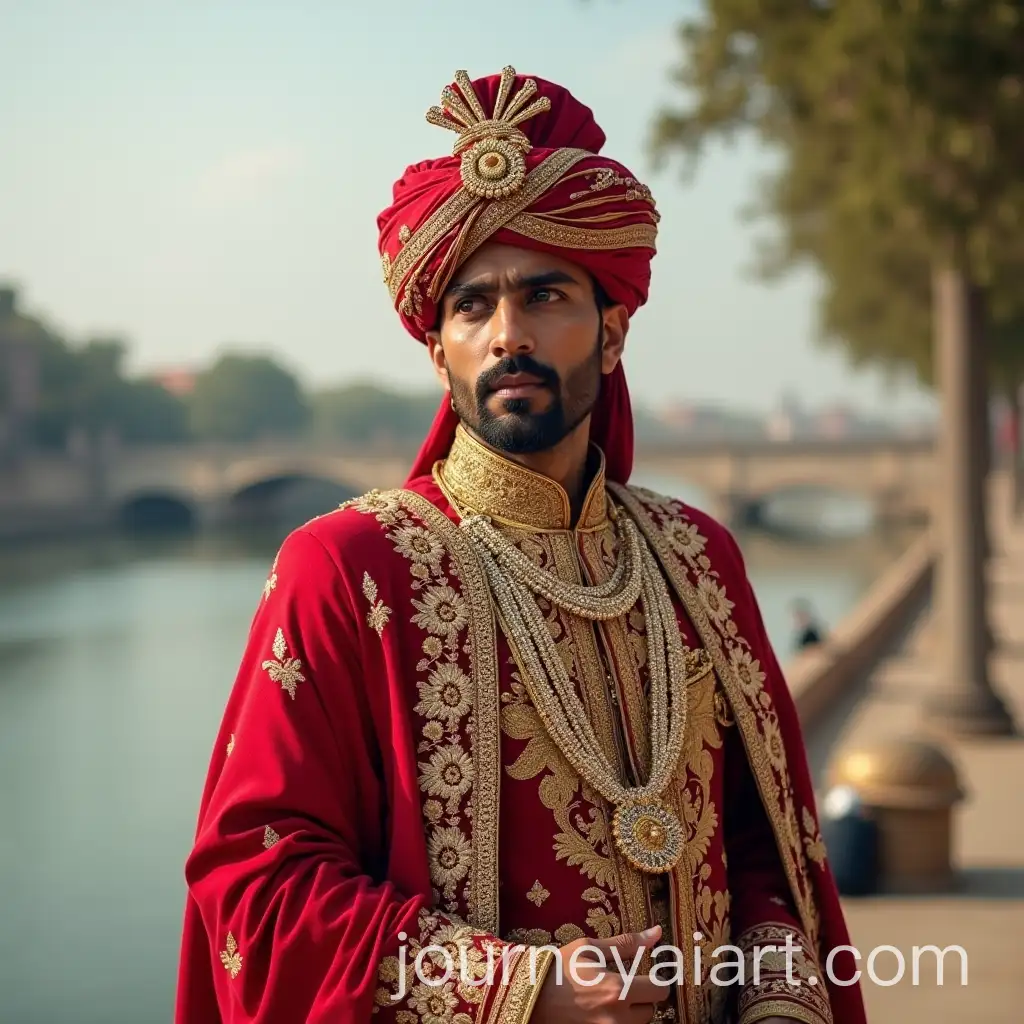 King-Shantanu-in-Regal-Attire-by-the-Riverside
