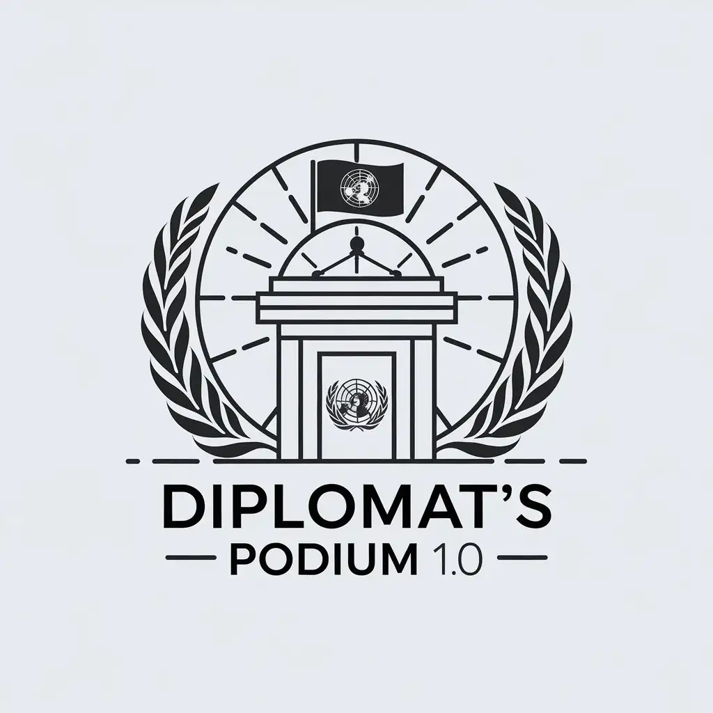 LOGO Design for Diplomats Podium 10 Minimalistic Podium and Speaker with UN Theme