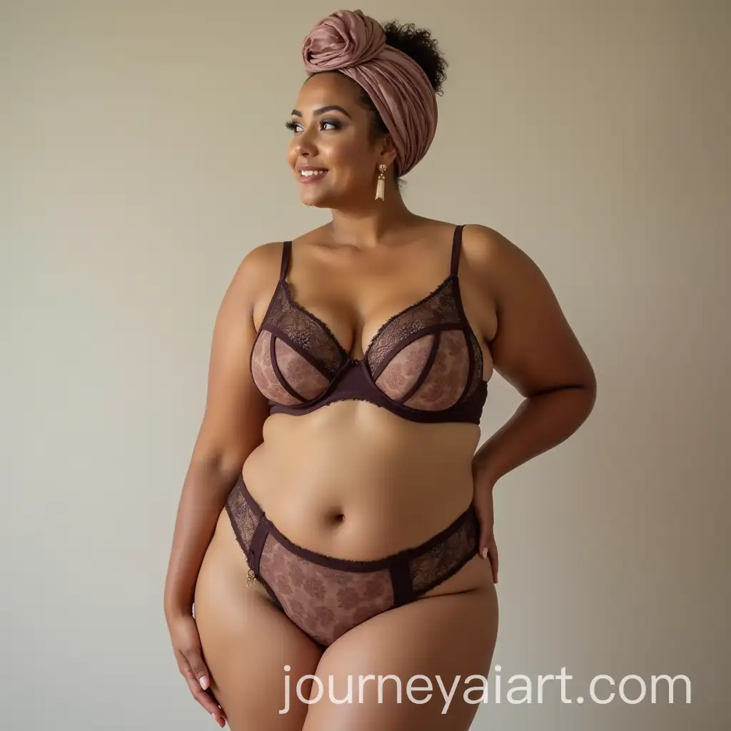 PlusSize-Middle-Eastern-Woman-Modeling-Elegant-Lingerie-with-Silk-Headwrap