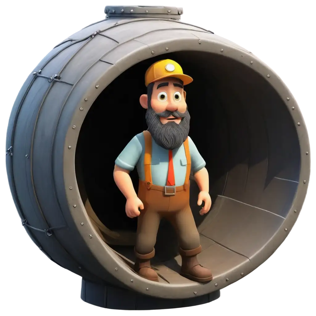 Cartoon-Bearded-Man-Inside-a-Pipe-Looking-Out-PNG-Image-Highlighting-Whimsical-Charm