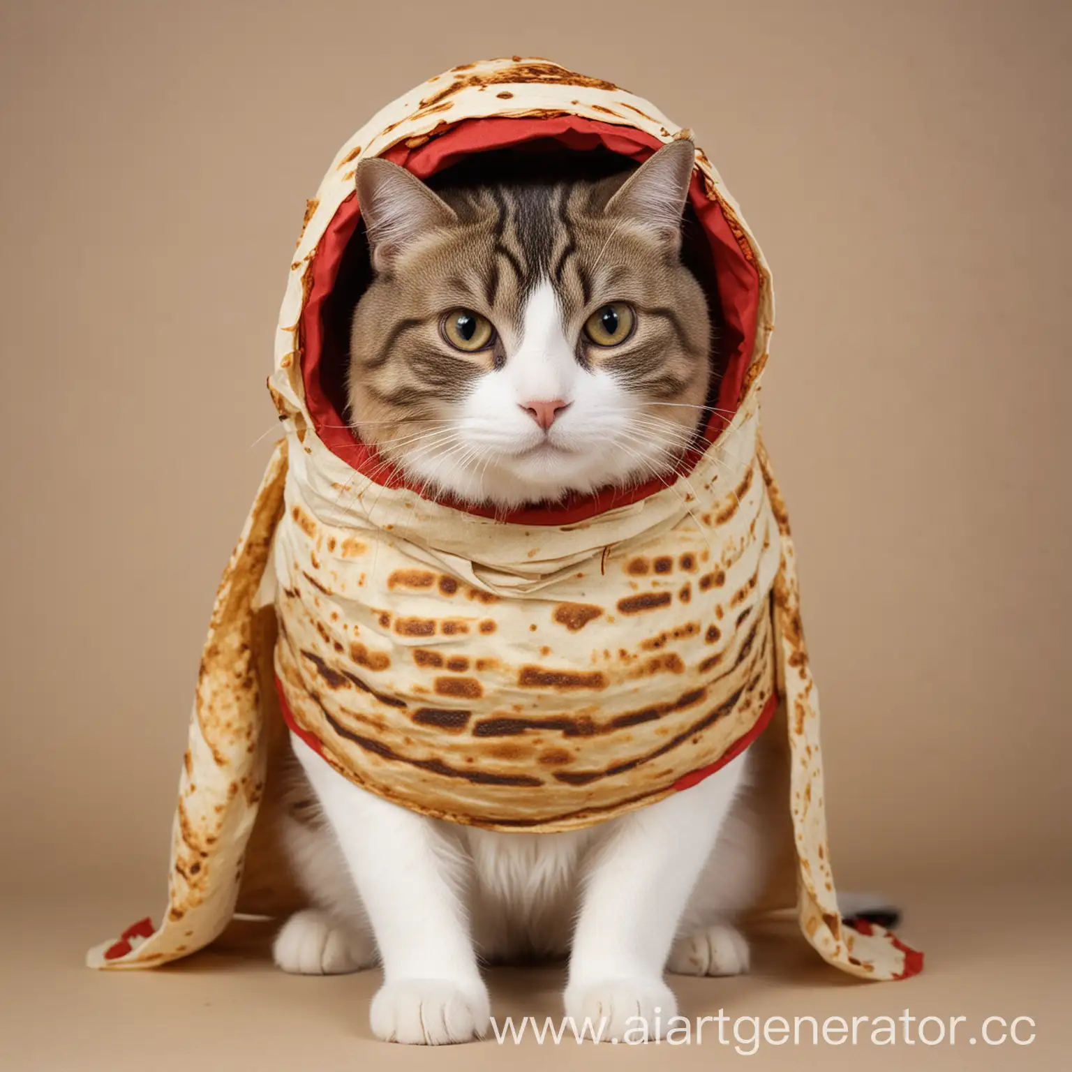 Playful-Cat-Wearing-a-Shawarma-Costume