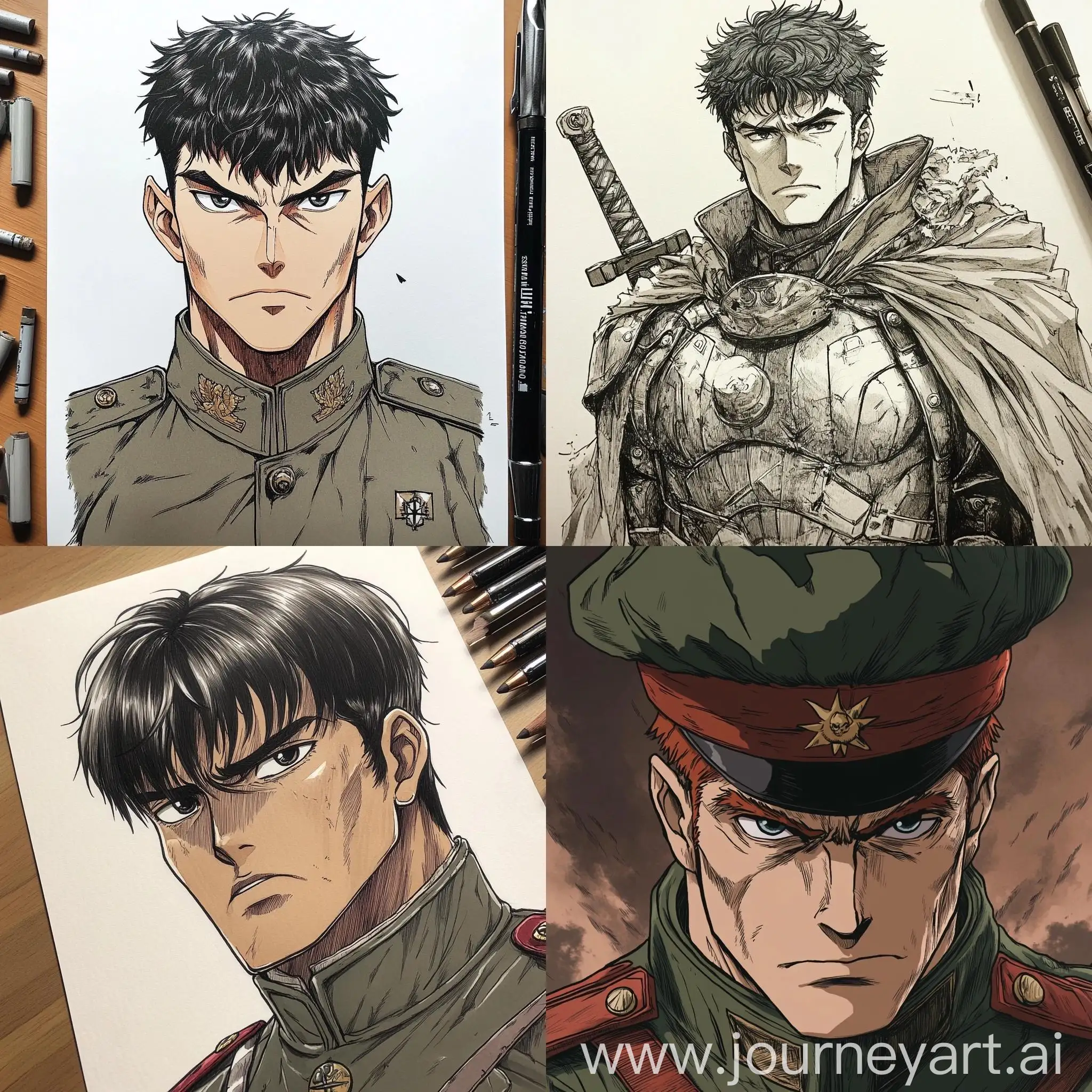 Gats-from-Berserk-Anime-in-Military-Uniform-Armed-by-Forces