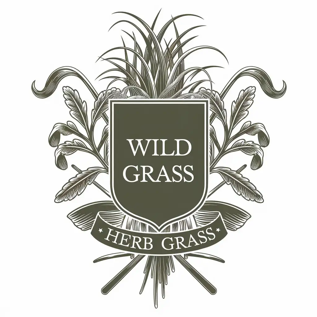 LOGO Design for Wild Grass Vector Herb Tea Grass Stain Herald with Clear Background