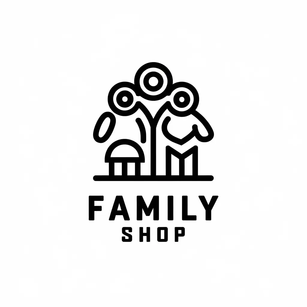 a vector logo design,with the text "FAMILY shop", main symbol:family,complex,be used in Others industry,clear background