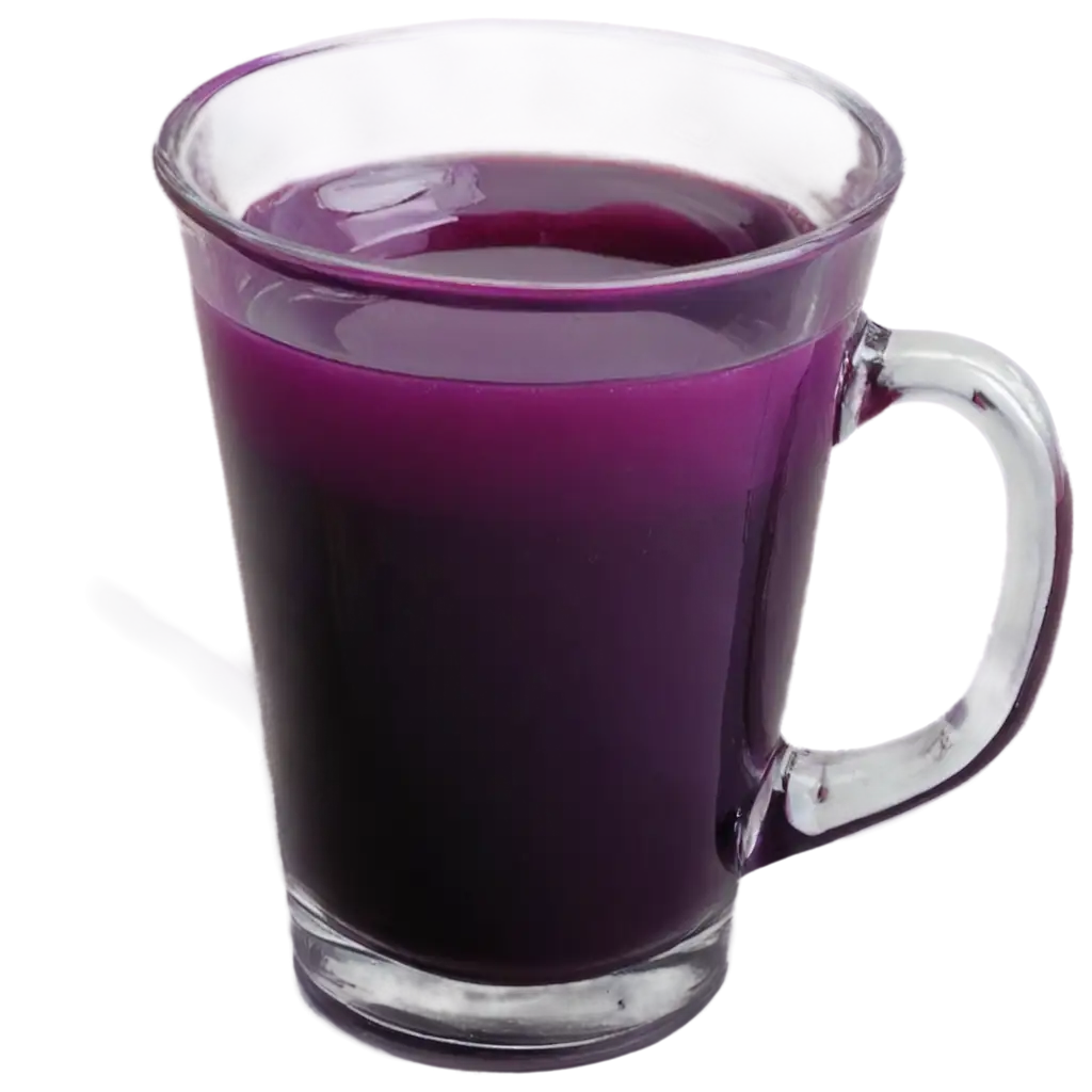 glass cup full of purple color syrup