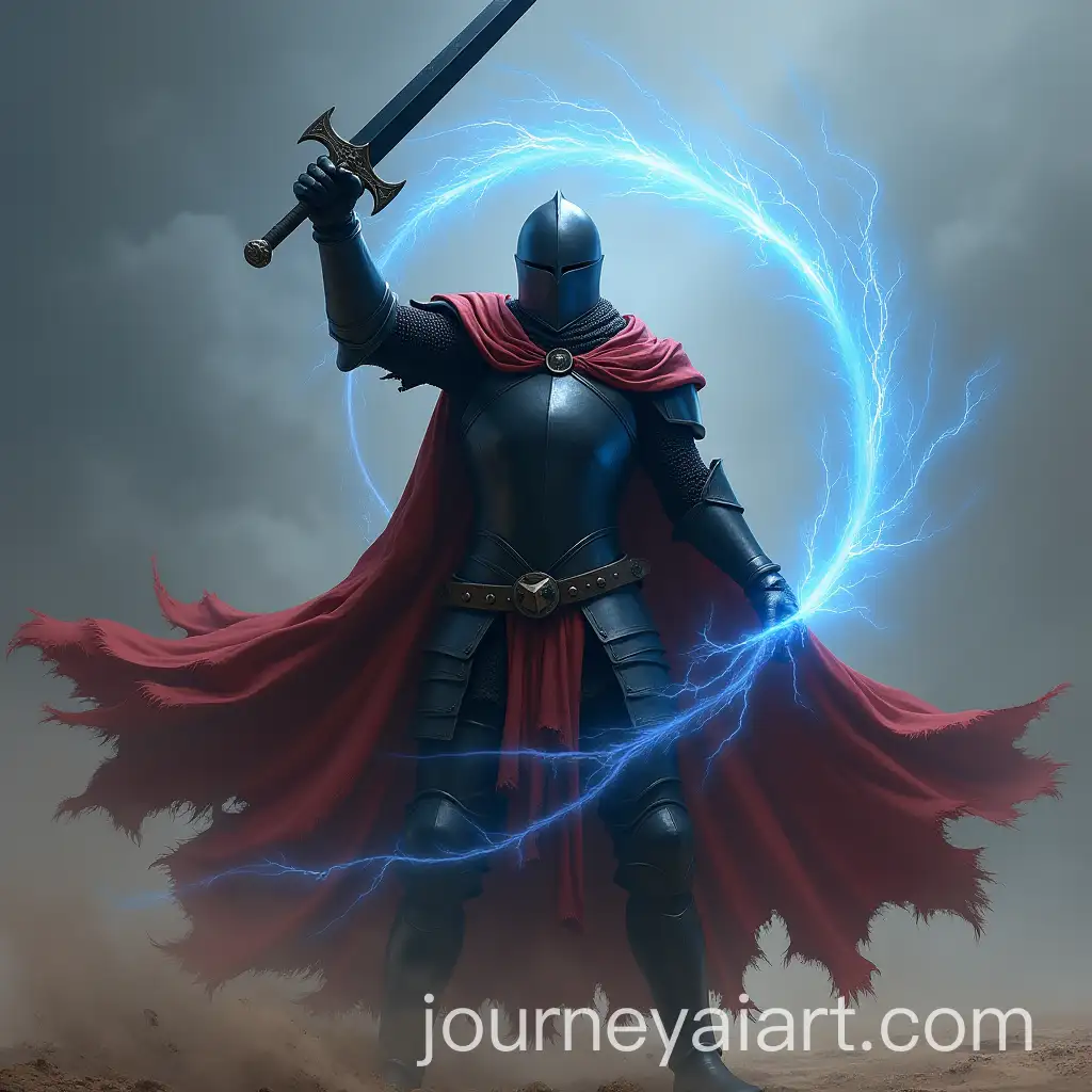 Knight-in-Black-Armor-Ready-for-Combat-with-Dark-SwordAI-Image-Prompt-Expansion-and-Electric-Halo