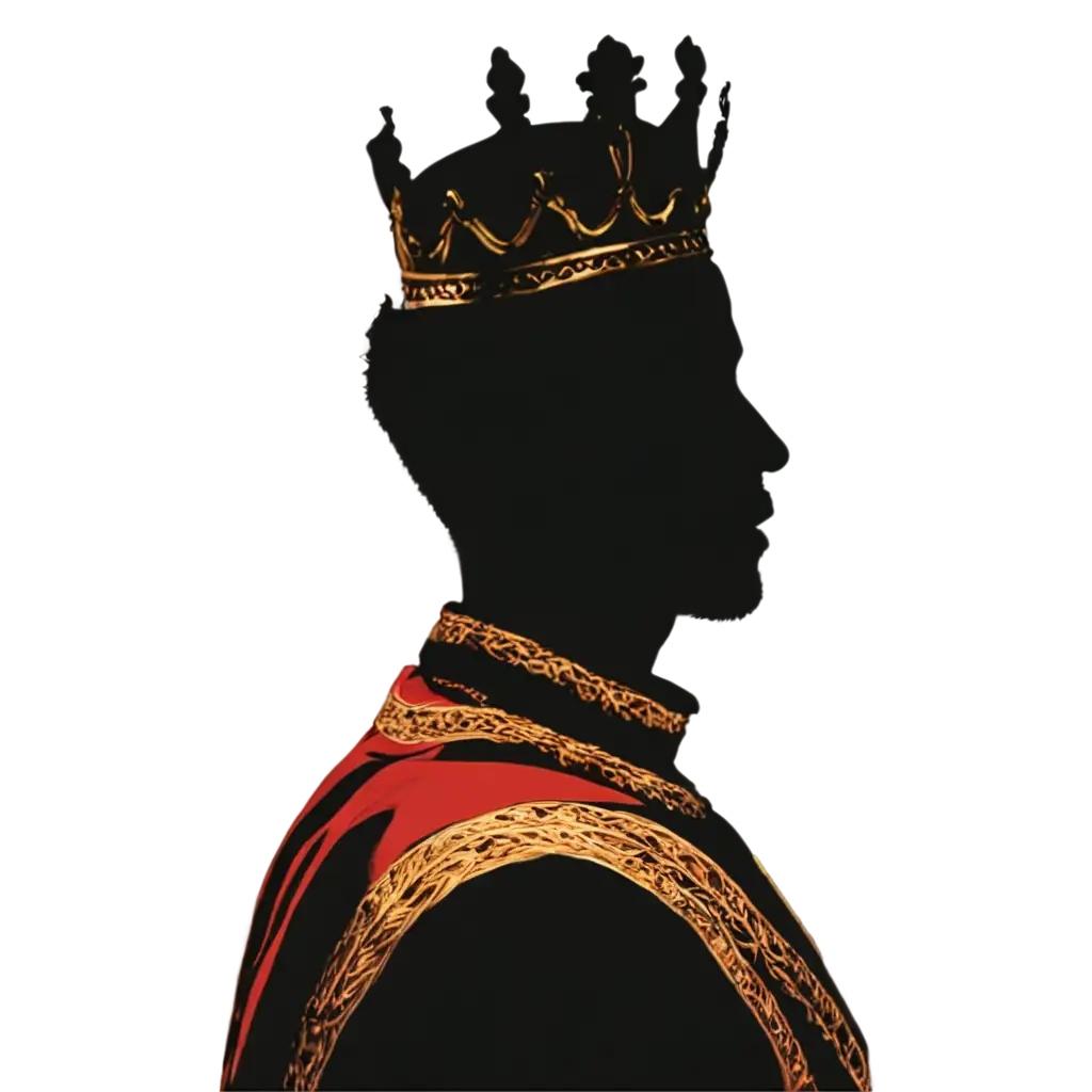 PNG-Head-to-Shoulder-Silhouette-of-a-King-Enhance-Your-Content-with-Regal-Presence