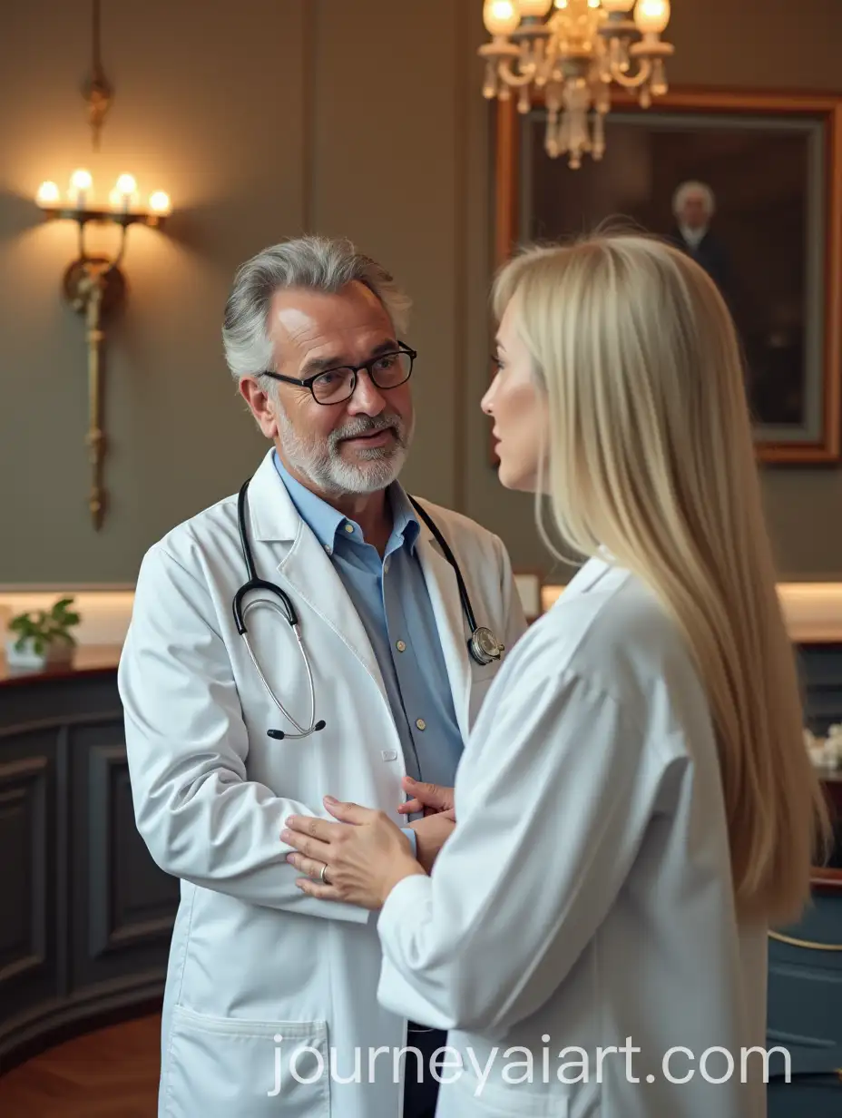 Arabic-Patient-Consulting-Senior-Doctor-in-Luxurious-Clinic