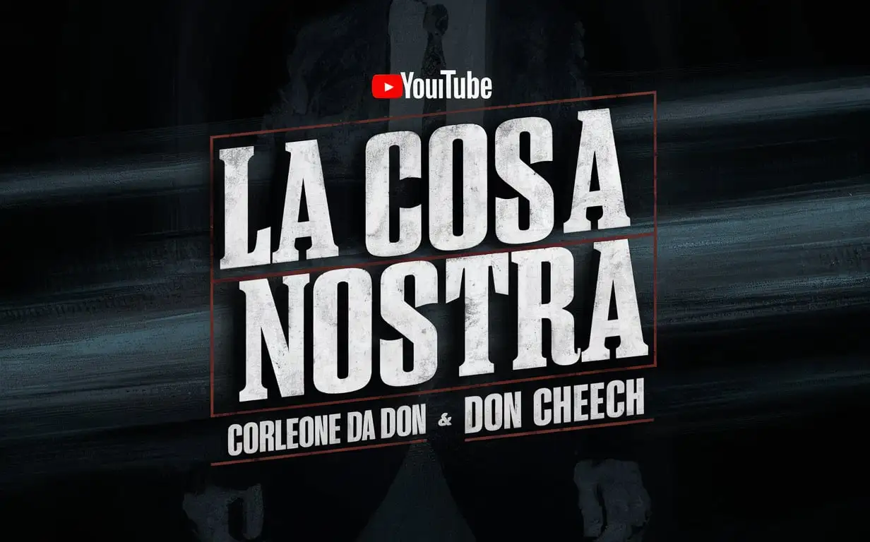 Dark Background YouTube Banner Featuring La Cosa Nostra with Corleone Da Don Don Cheech