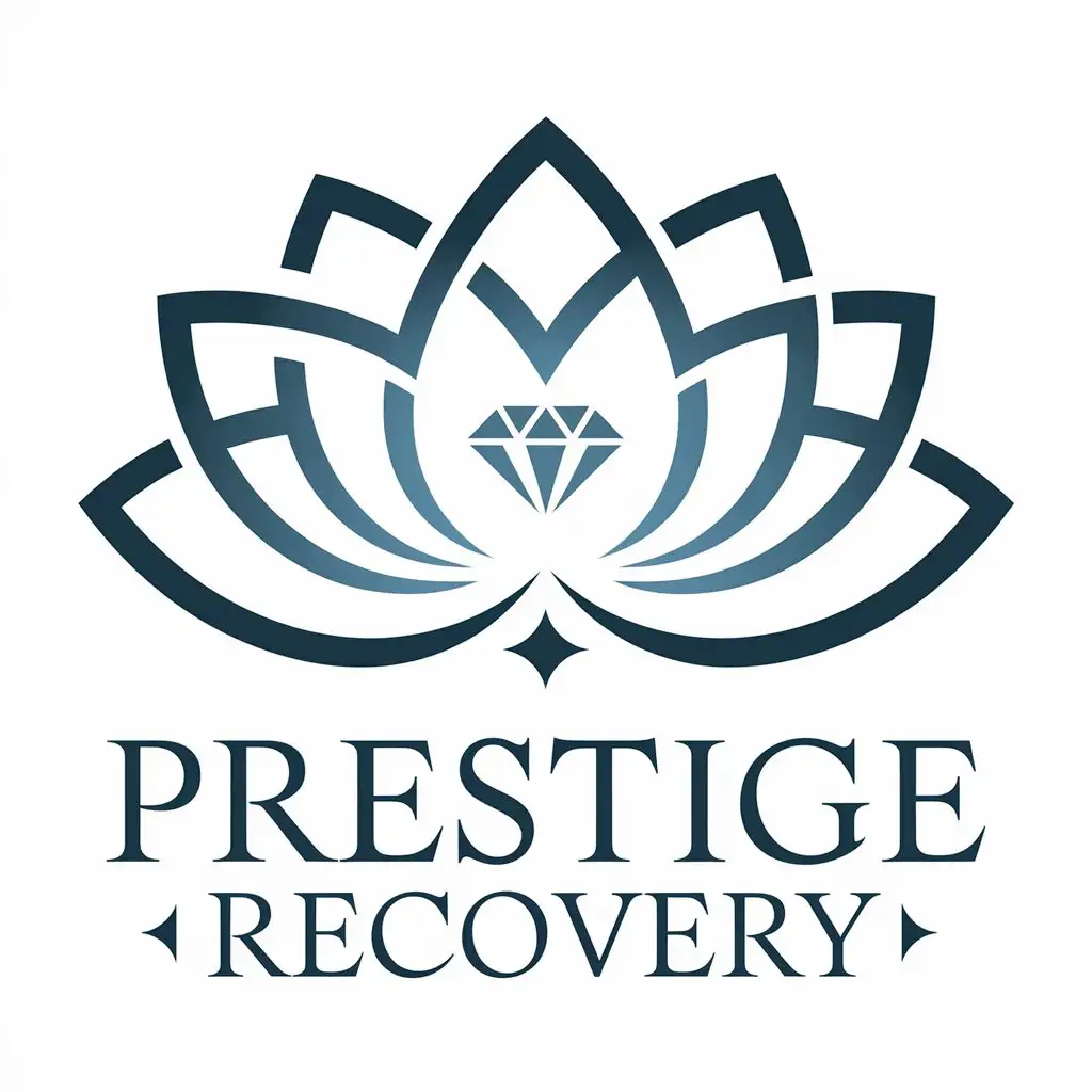 LOGO Design for Prestige Recovery Elegant Lotus with Diamond Symbol for Medical Dental Industry