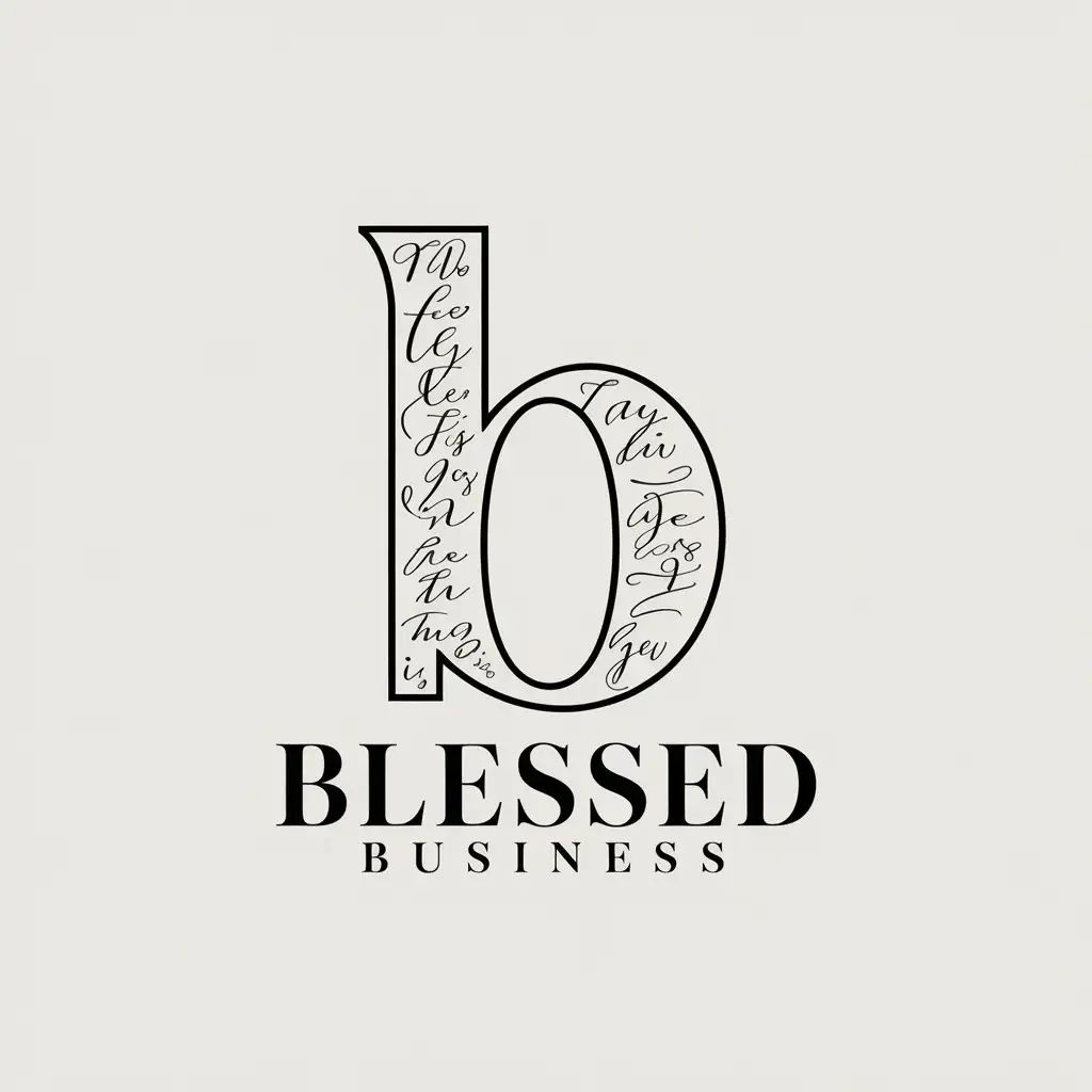 LOGO-Design-For-Blessed-Business-Baby-Letter-with-Magnificent-Writing-on-Clear-Background