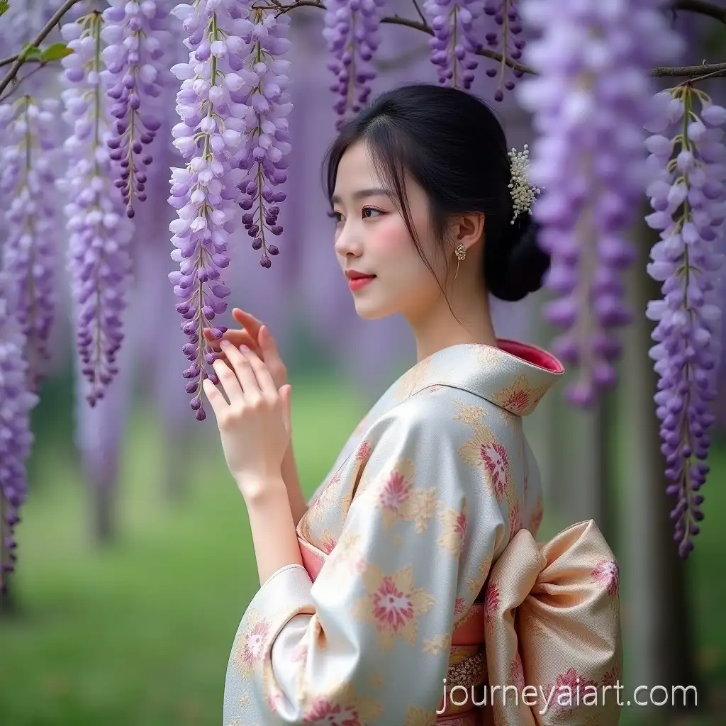 Young-Woman-in-Traditional-JapaneseAI-Image-Prompt-Expansion-Kimono-Amidst-Cascading-Wisteria-Blossoms