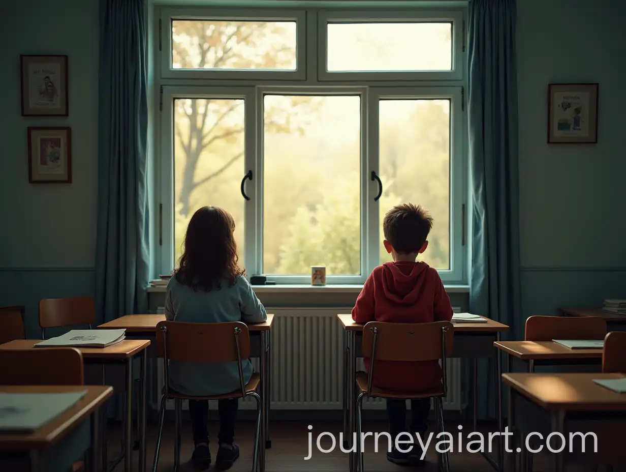 German-Classroom-with-Students-Gazing-Out-the-Window