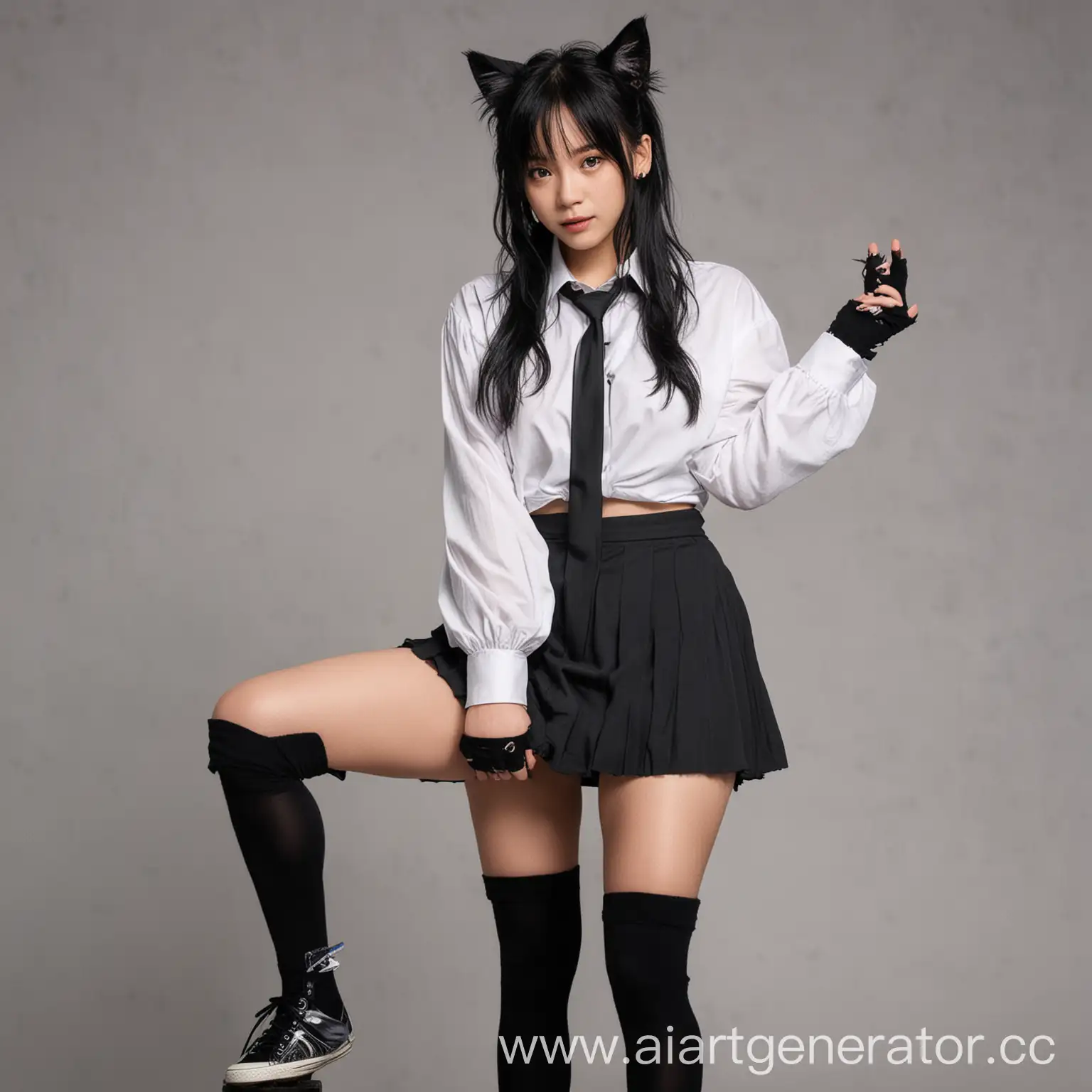 Young-Woman-with-Edgy-Style-and-Cat-Ears-in-Urban-Setting