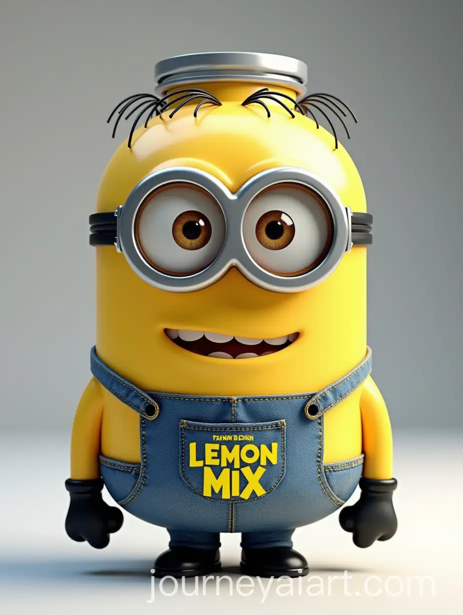 Minion-Energy-Drink-Jar-with-Lemon-Mix-Label-and-Detailed-Body-Design
