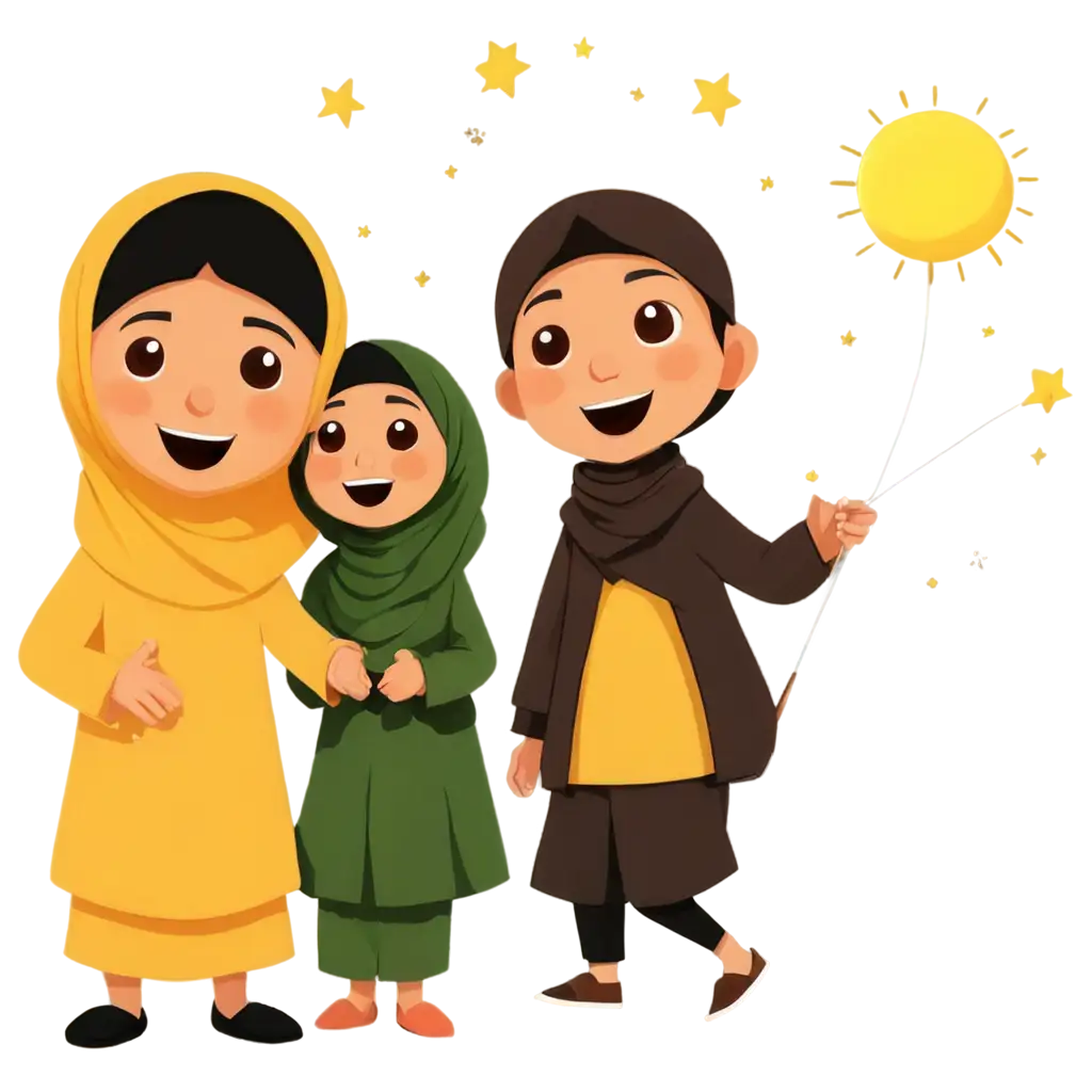 Kids-Muslim-Idul-Fitri-Cartoon-PNG-Festive-Celebration-in-Clear-HighQuality-Format