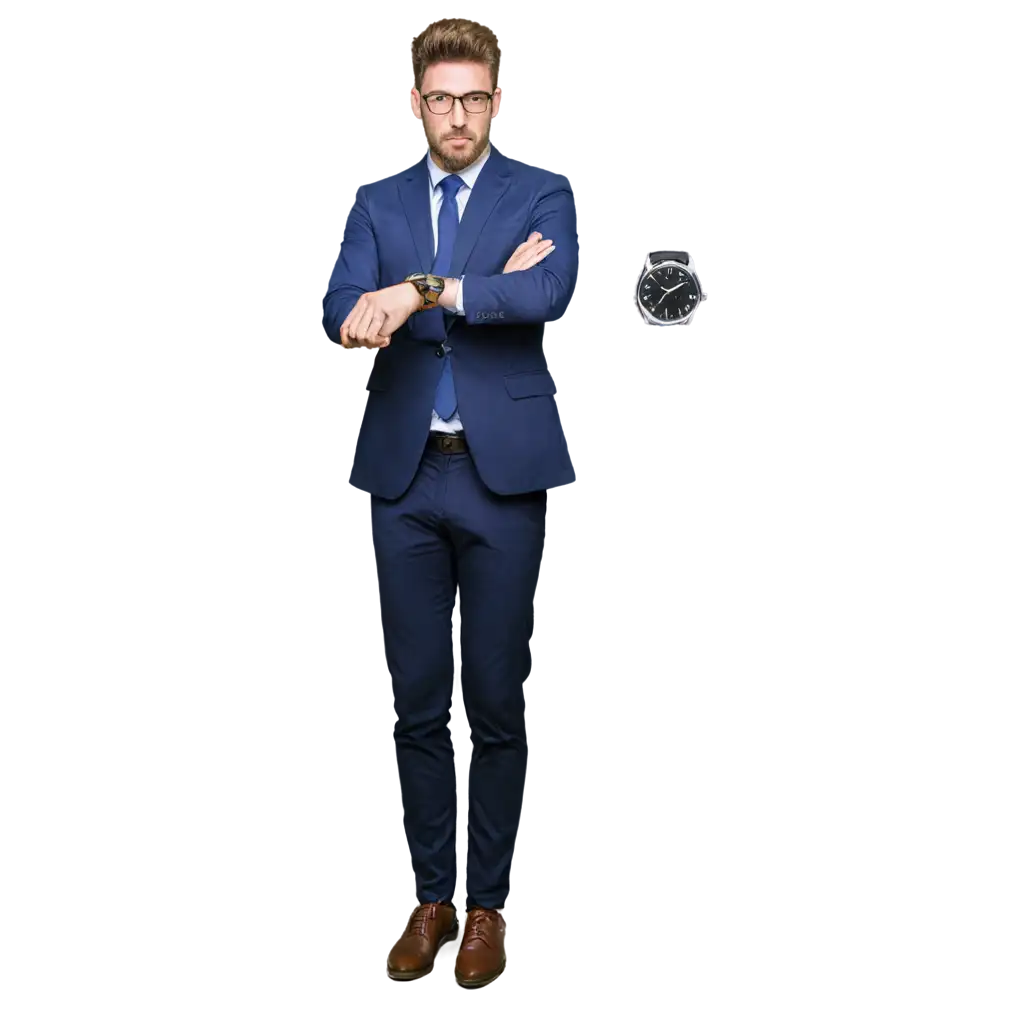 Business-Man-Watching-His-Watch-PNG-Image-for-Professional-Use