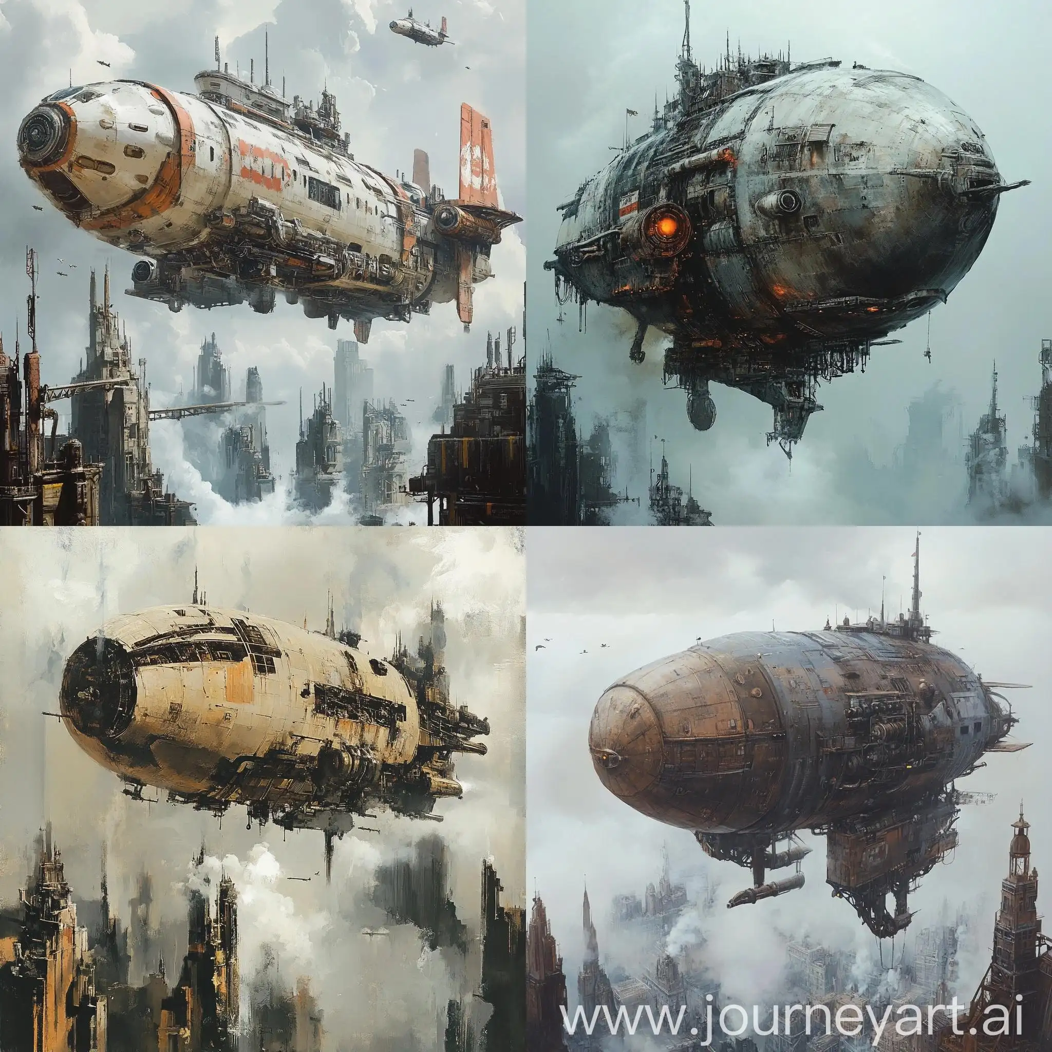 Dieselpunk-Flying-Fortress-Airship-War-Machine