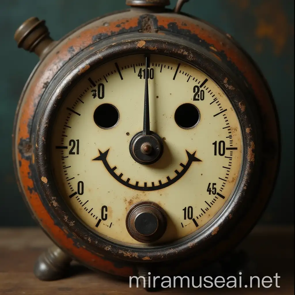 Round Analogue Light Meter with Tie Eyes Smiling Mouth