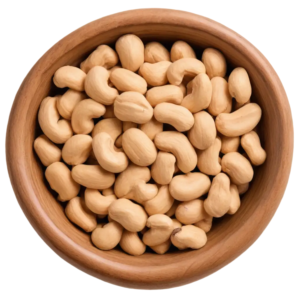 Top-View-of-Cashew-Filled-Bowl-PNG-Image-for-Clear-and-Detailed-Visual-Representation