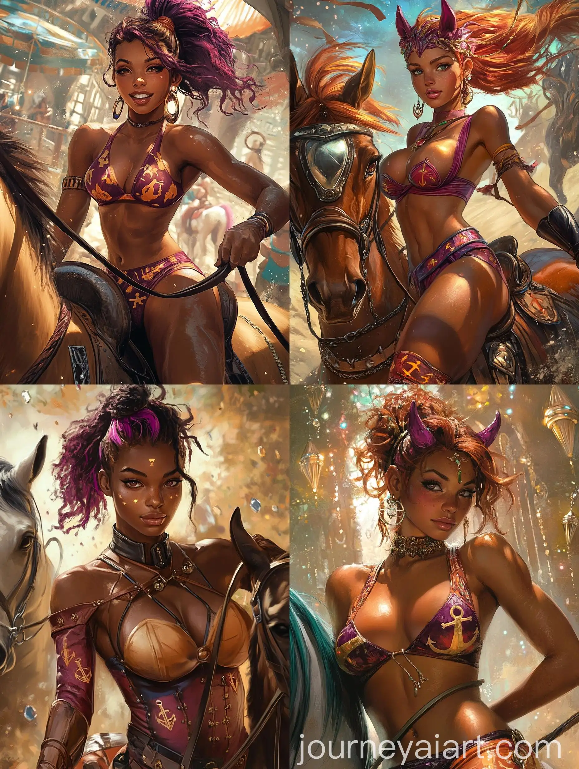 Fantasy-Woman-Riding-Horse-in-Magical-CaramelToned-Landscape