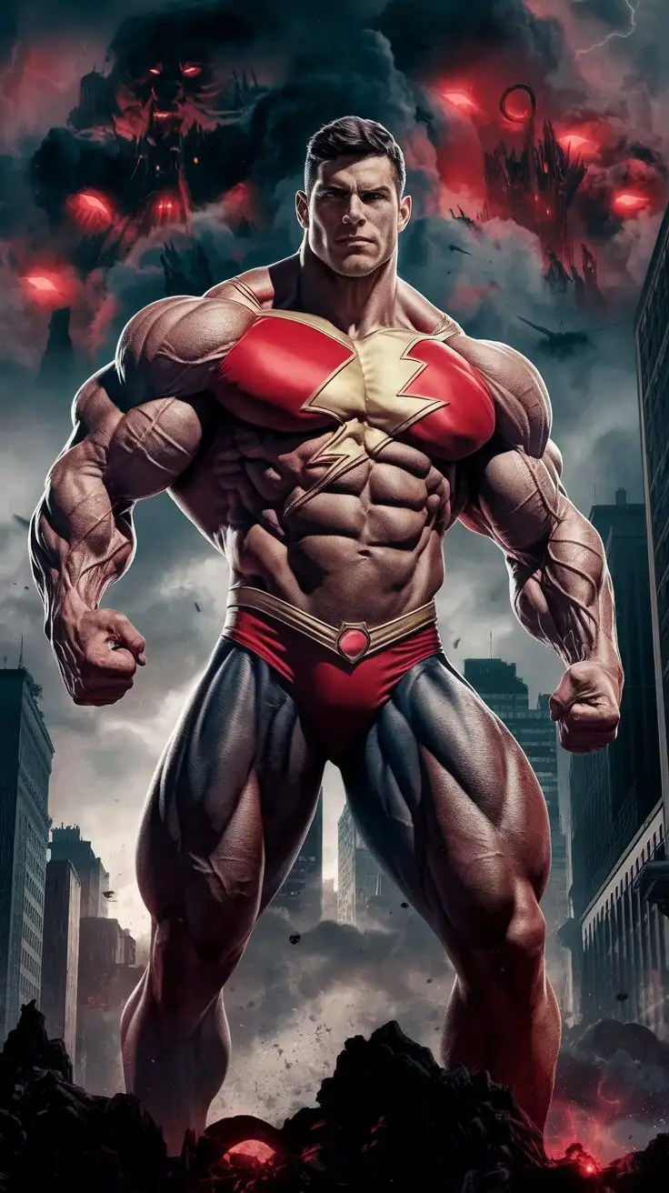 Triumphant-Superpowered-Muscle-Man-in-Bold-Victory-Over-Evil