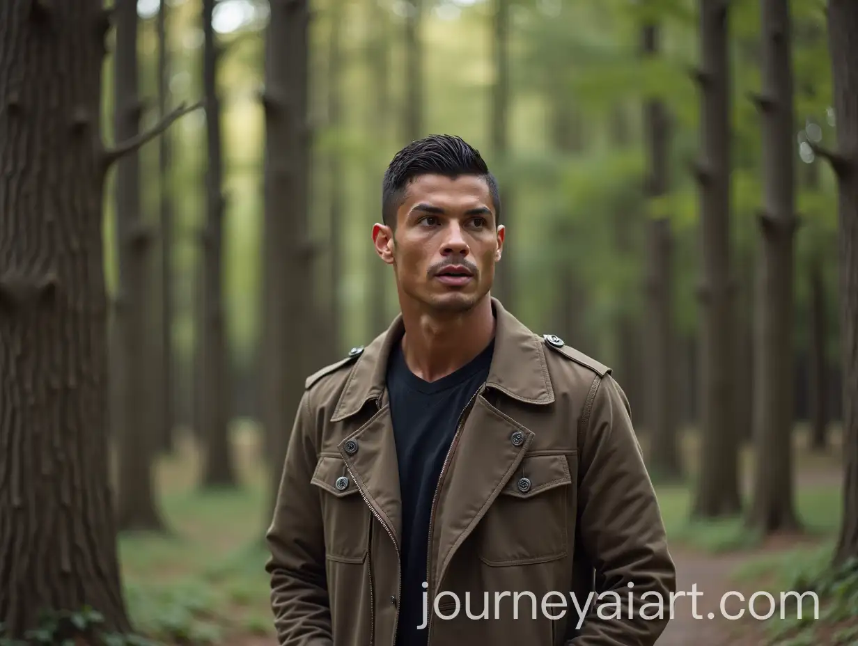 Cristiano-Ronaldo-Speaking-Outdoors-Among-Trees
