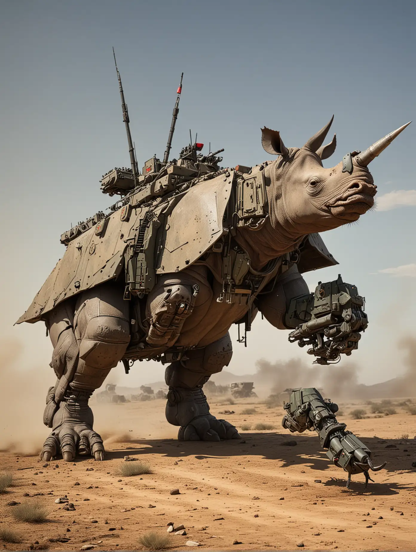 Rhino-and-Ant-Operating-a-Missile-Launcher-Machine