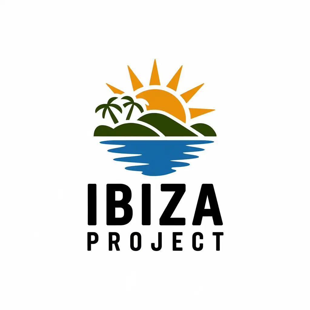 LOGO Design for IBIZA PROJECT Island Sea Palm Beach Sun with Travel Industry Theme