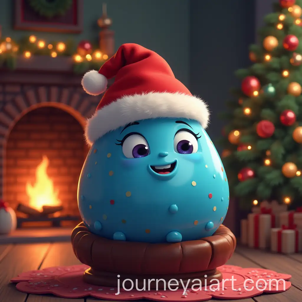 Cheerful-Blue-Jelly-Ball-in-a-Festive-Setting