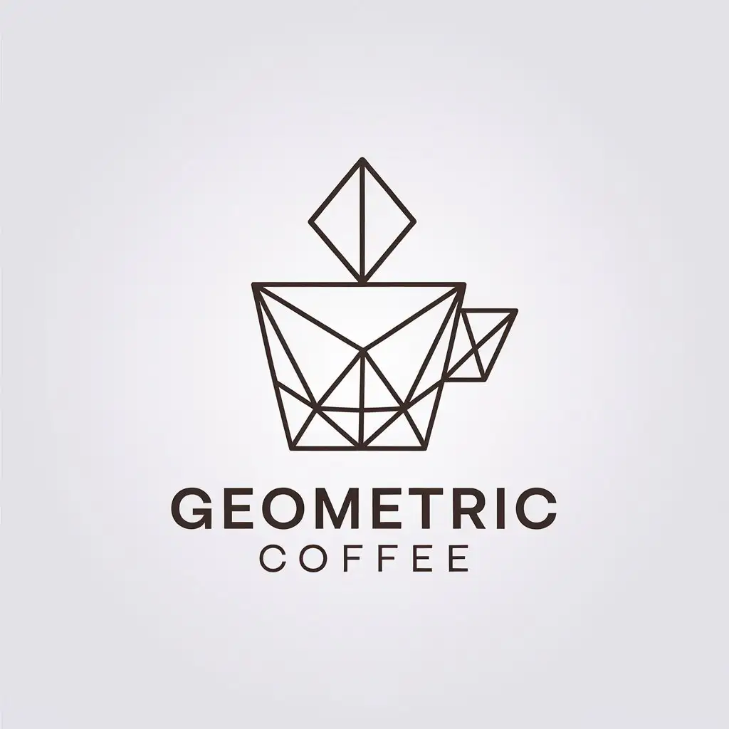 LOGO Design for Geometric Coffee Minimalistic Coffee Symbol with Geometric Shapes for Restaurant Industry