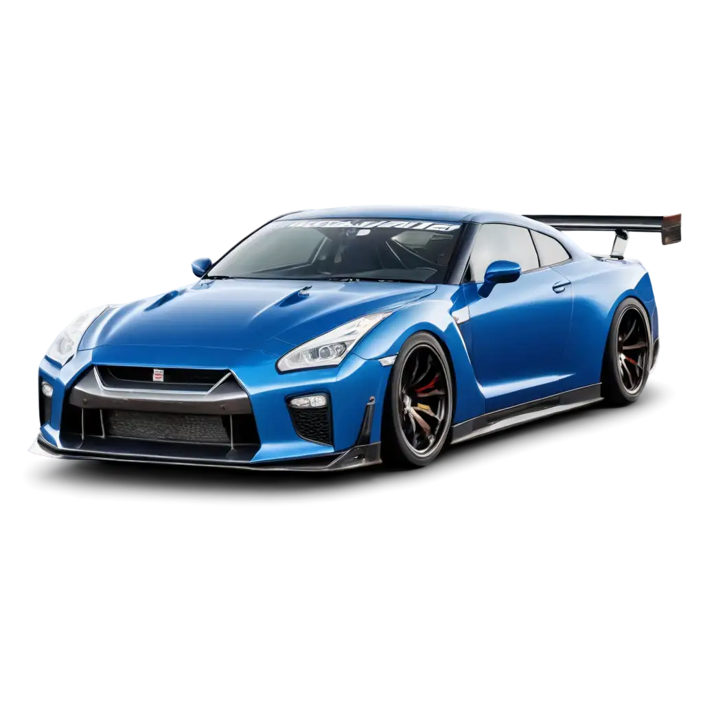 Dynamic-Blue-Nissan-GTR-PNG-Image-Drifting-Action-with-White-Smoke