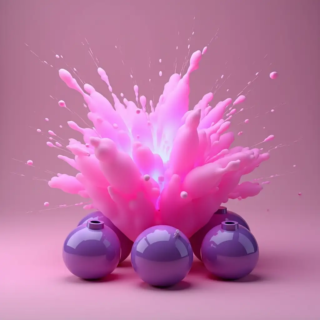 Pink-Bomb-Splitting-into-Three-Purple-Bombs-After-Explosion