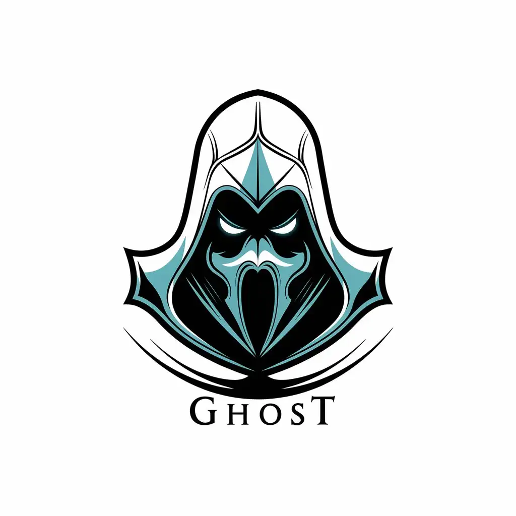 LOGO-Design-for-Ghost-Entertainment-Assassins-Creed-Inspired-Mask-with-White-Theme