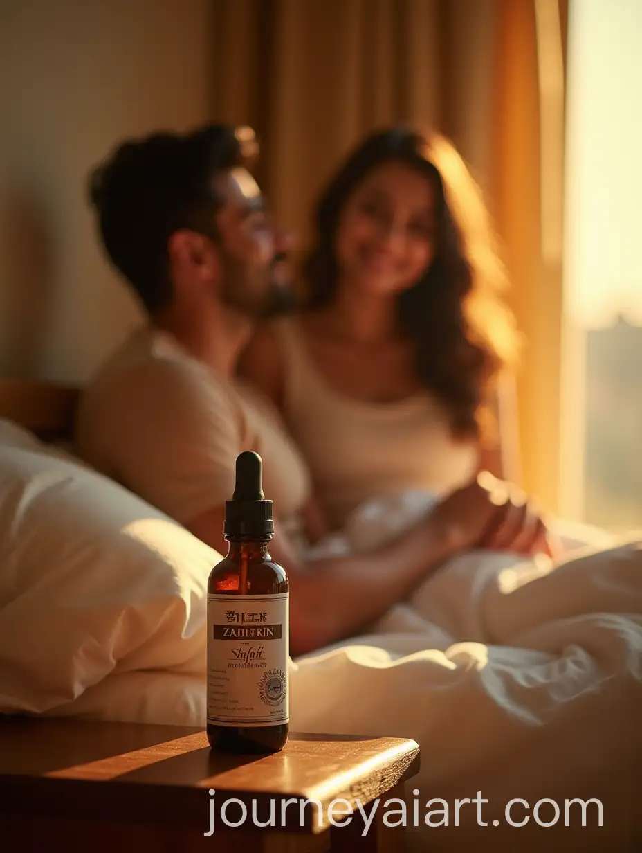 Happy-Indian-Couple-in-Cozy-Bedroom-with-Morning-Sunlight-and-Zandu-Shilajit
