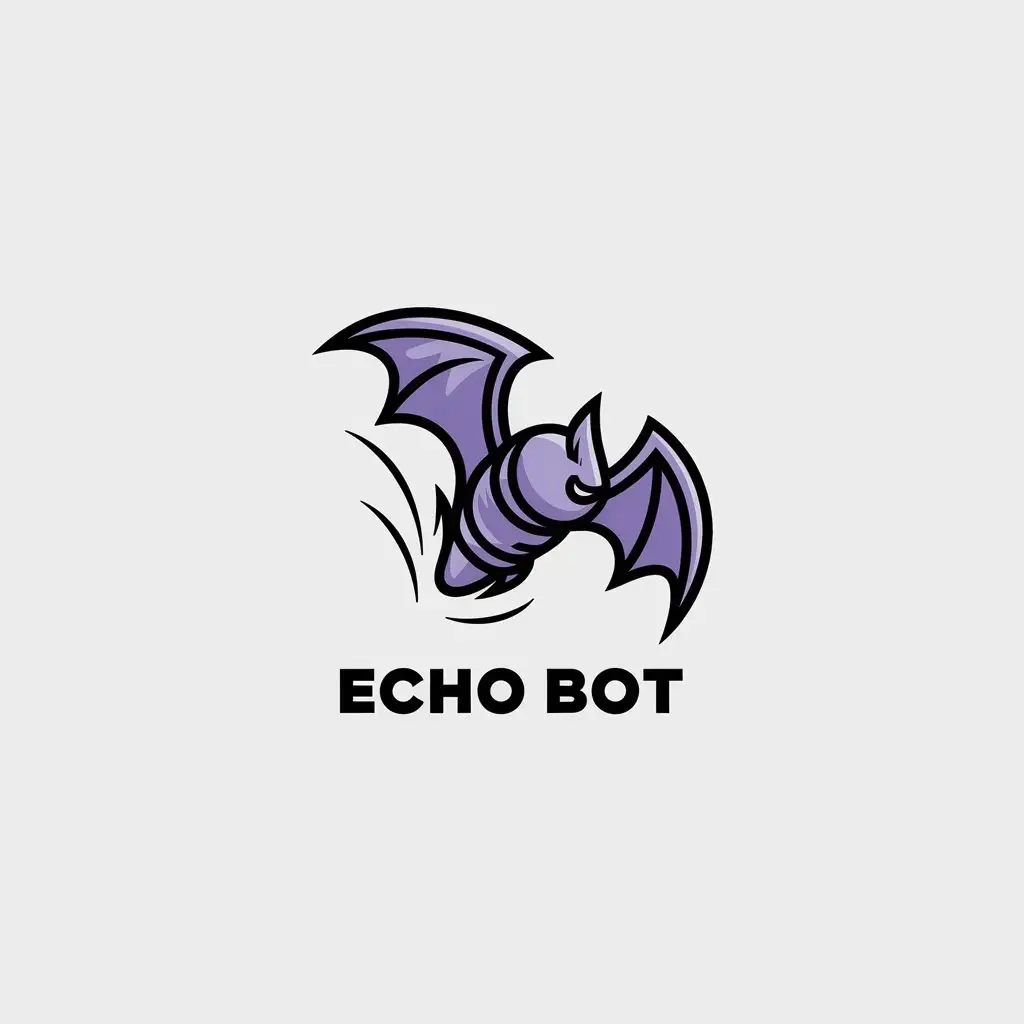 LOGO-Design-For-Echo-Bot-Mechanical-Purple-Bat-Echoing-in-Minimalistic-Style