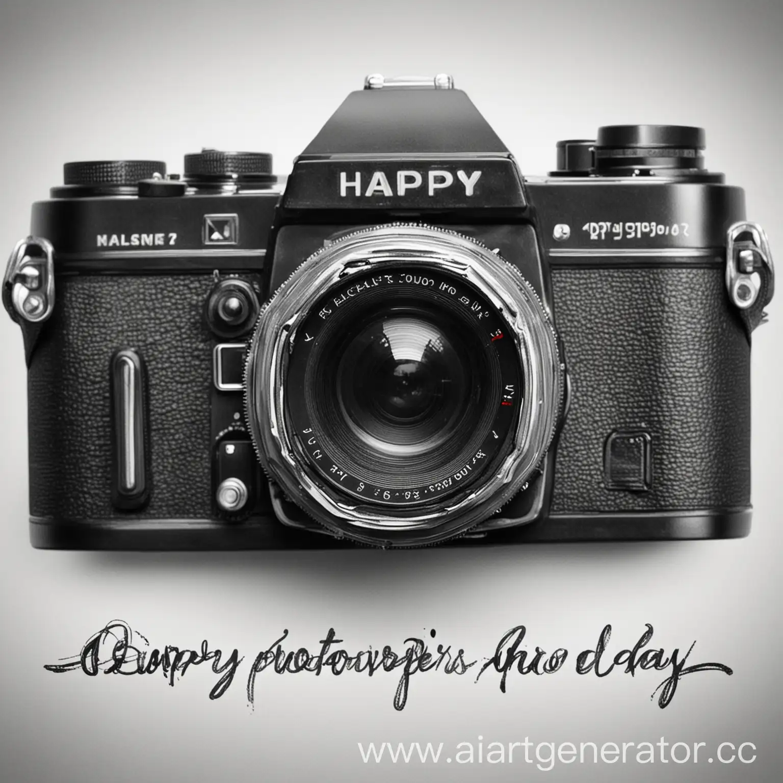 BlackandWhite-Camera-with-Happy-Photographers-Day-Inscription