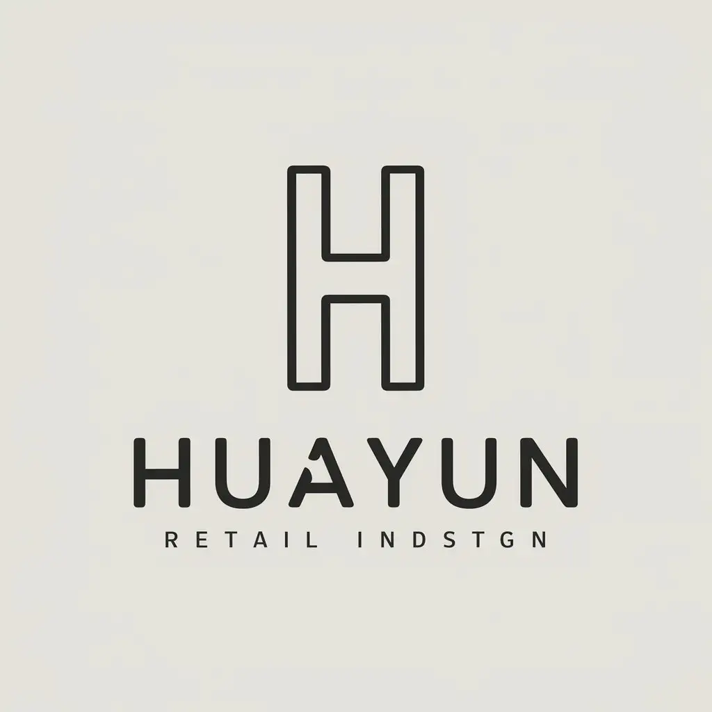 a vector logo design,with the text "HUAYUN", main symbol:H,Minimalistic,be used in Retail industry,clear background