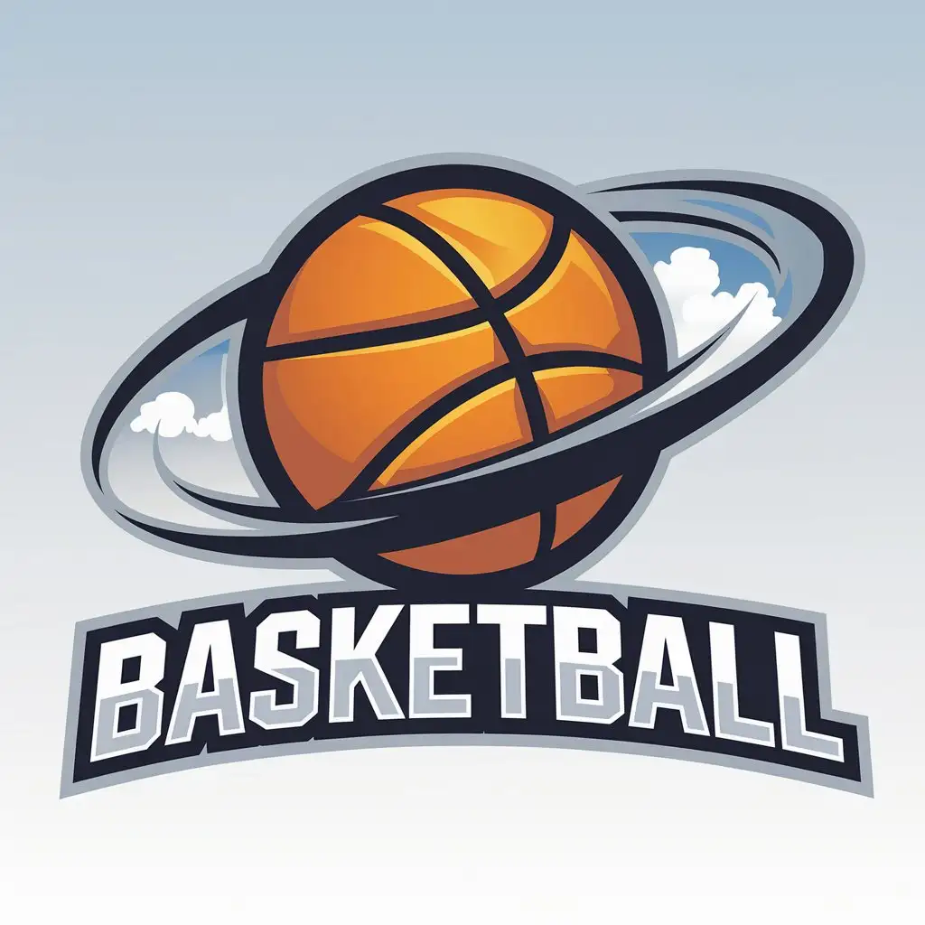 a vector logo design,with the text "basketball", main symbol:basketball sky,Moderate,be used in education industry,clear background