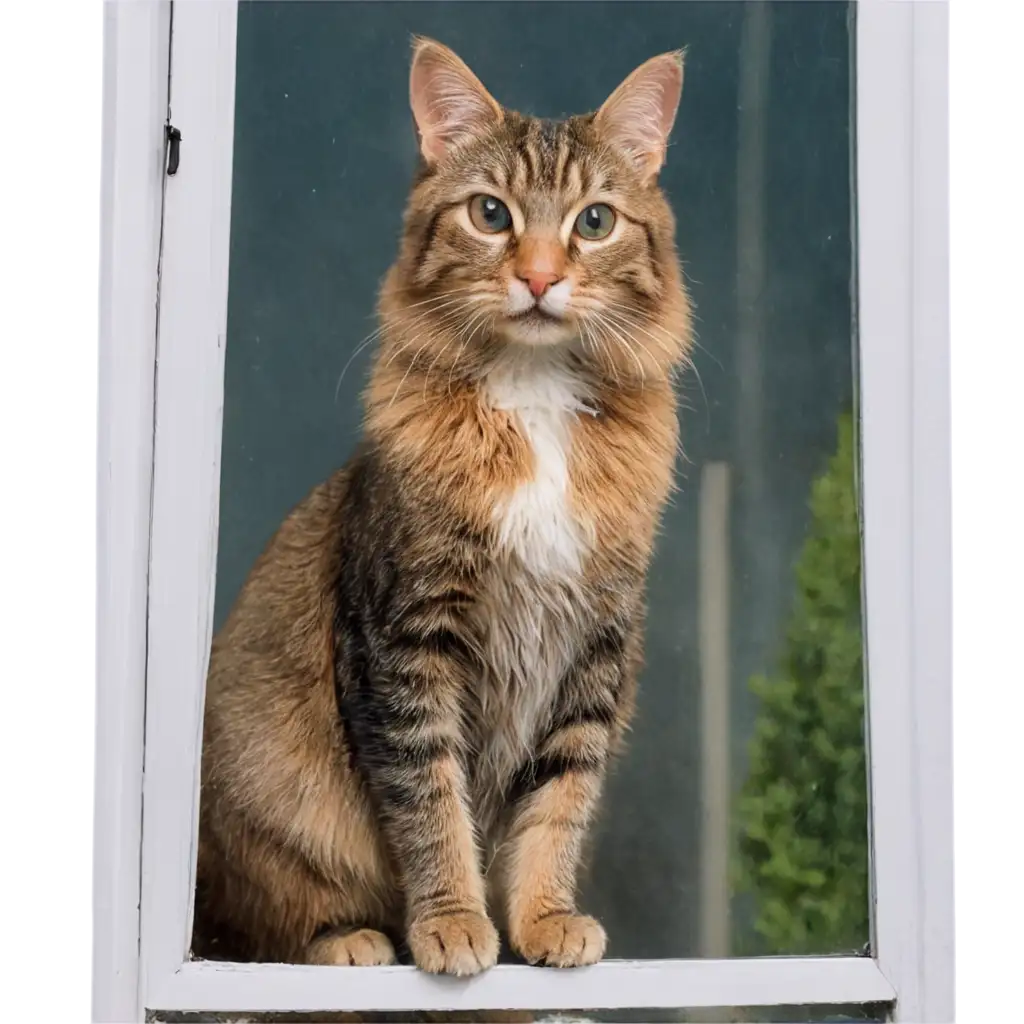 Cat-at-the-Window-PNG-HighQuality-Image-for-Versatile-Use