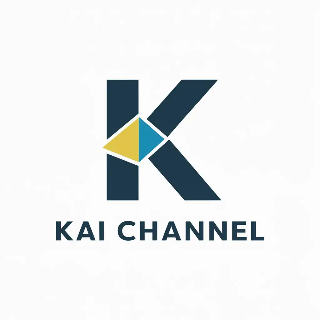 a vector logo design,with the text "kai channel", main symbol:letter k,Moderate,be used in Education industry,clear background